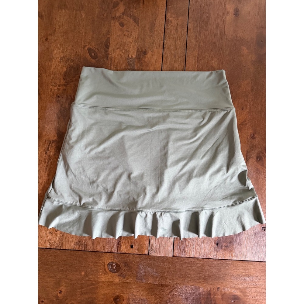 Albion Fit Sage Green Ruffle Swim Skirt XL High Waisted Bikini Bottom Skort - Picture 6 of 6